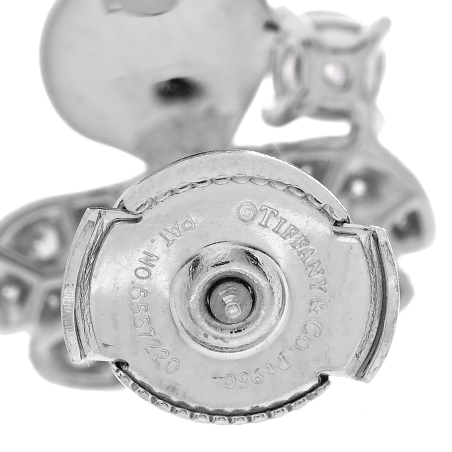 Tiffany Platinum Diamond Pink Tourmaline Paper Flowers Earrings 4 of 4