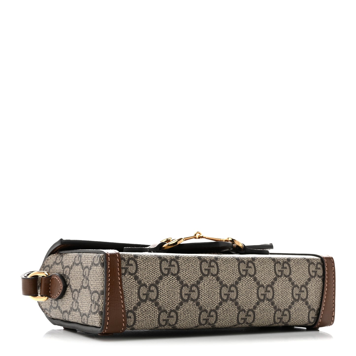 GG Supreme Monogram Mini Horsebit 1955 Shoulder Bag Beige Brown Sugar