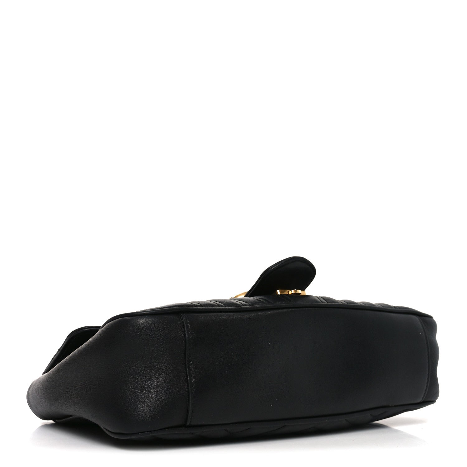 Gucci Calfskin Matelasse Small GG Marmont Shoulder Bag Black 4 of 11