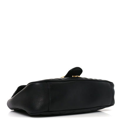 Gucci Calfskin Matelasse Small GG Marmont Shoulder Bag Black 4 of 11