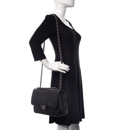Chanel Caviar Quilted Jumbo Double Flap Black 2 of 13