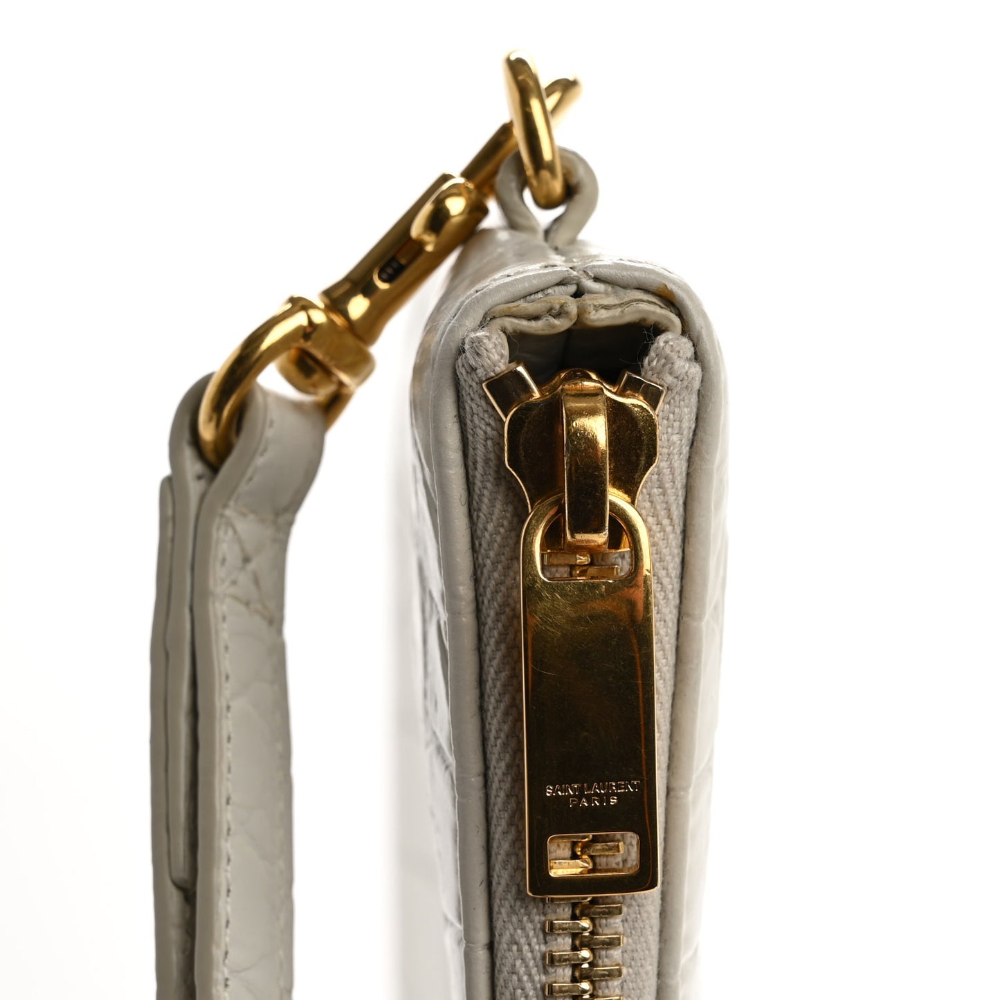 Calfskin Crocodile Embossed Tablet Pouch Crema Soft