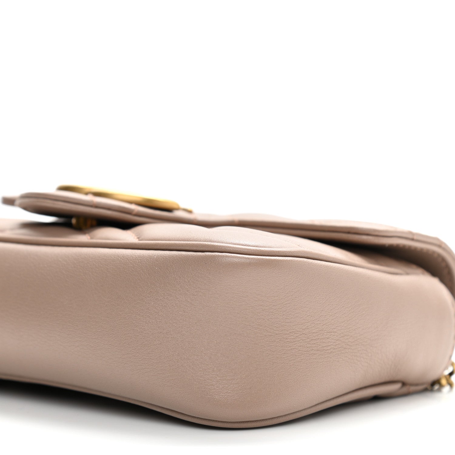 Gucci Calfskin Matelasse Super Mini GG Marmont Shoulder Bag Porcelain Rose 10 of 11