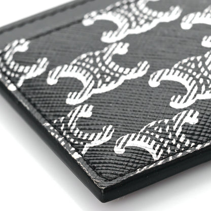 Celine Triomphe Canvas Card Holder Silver Black 7 of 9
