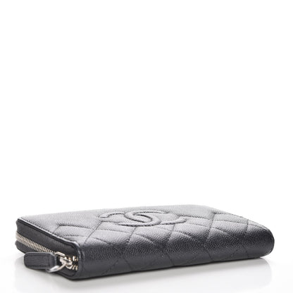 Chanel Metallic Caviar Quilted Medium Maxi CC Zip Around Wallet Black 4 of 9