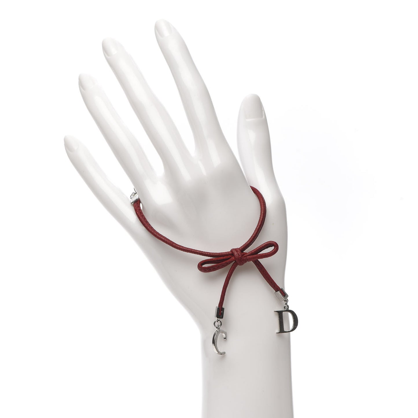 Calfskin CD Logo Bracelet Red