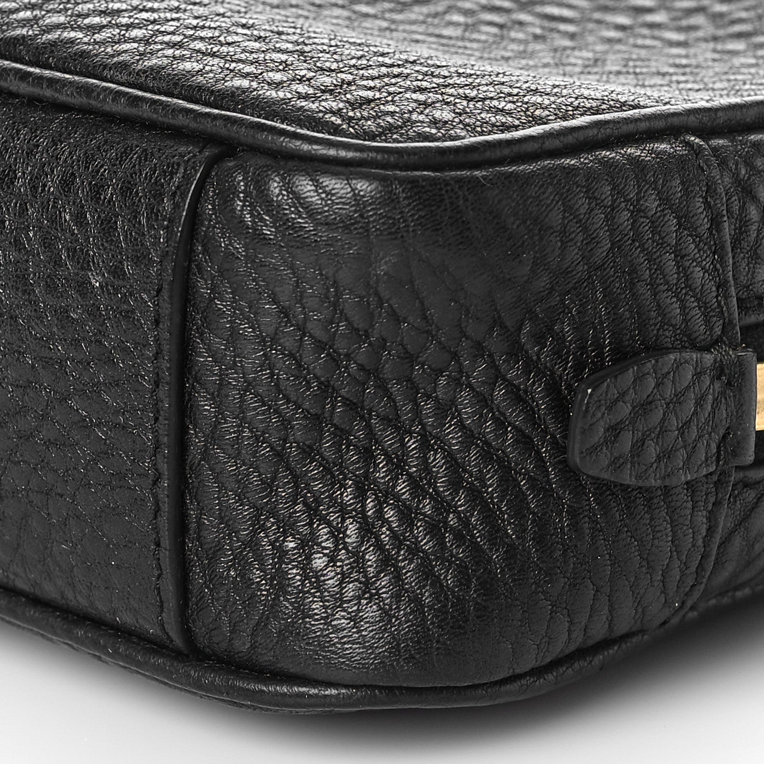 Prada Pebbled Calfskin Pochette Bag Black 7 of 7