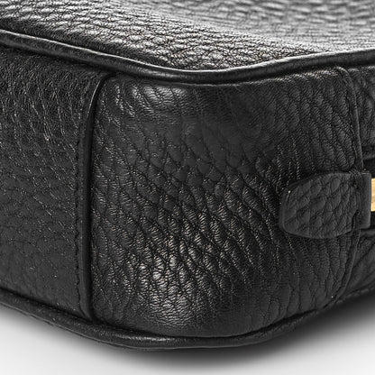 Prada Pebbled Calfskin Pochette Bag Black 7 of 7