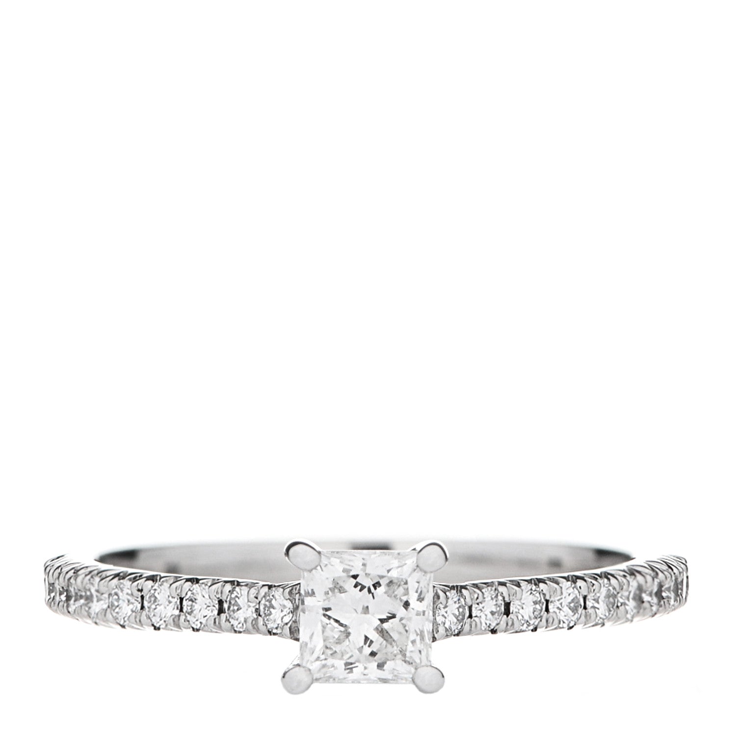 Tiffany Platinum Diamond .34ct Novo Princess Cut Engagement Ring 50 5.25 1 of 6