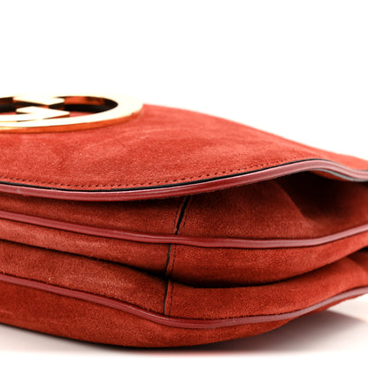 Gucci Suede Talco Roxy Calfskin Web Medium Blondie Shoulder Flap Bag Blondie Red 10 of 10