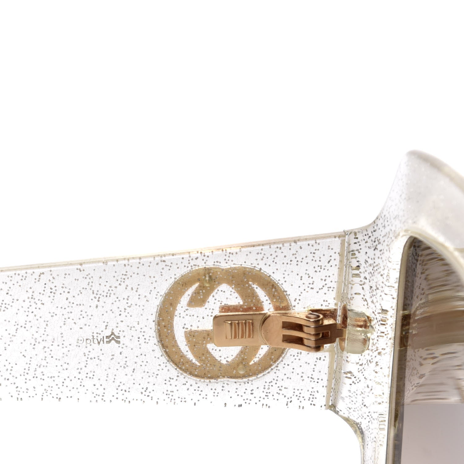Gucci Glitter Acetate Square Frame Sunglasses GG0053S Silver 6 of 8