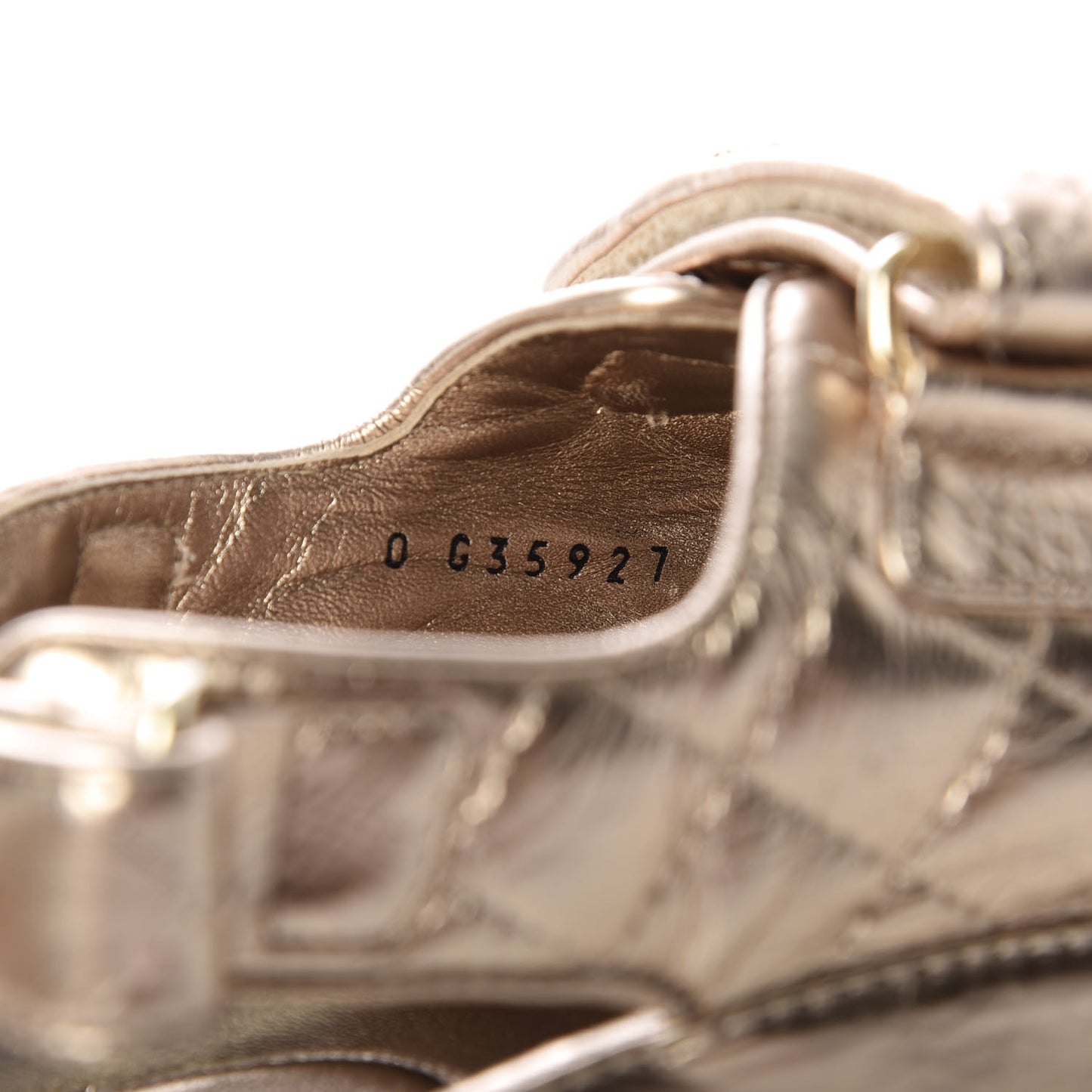 Iridescent Lambskin Velcro Dad Sandals 37.5 Light Bronze