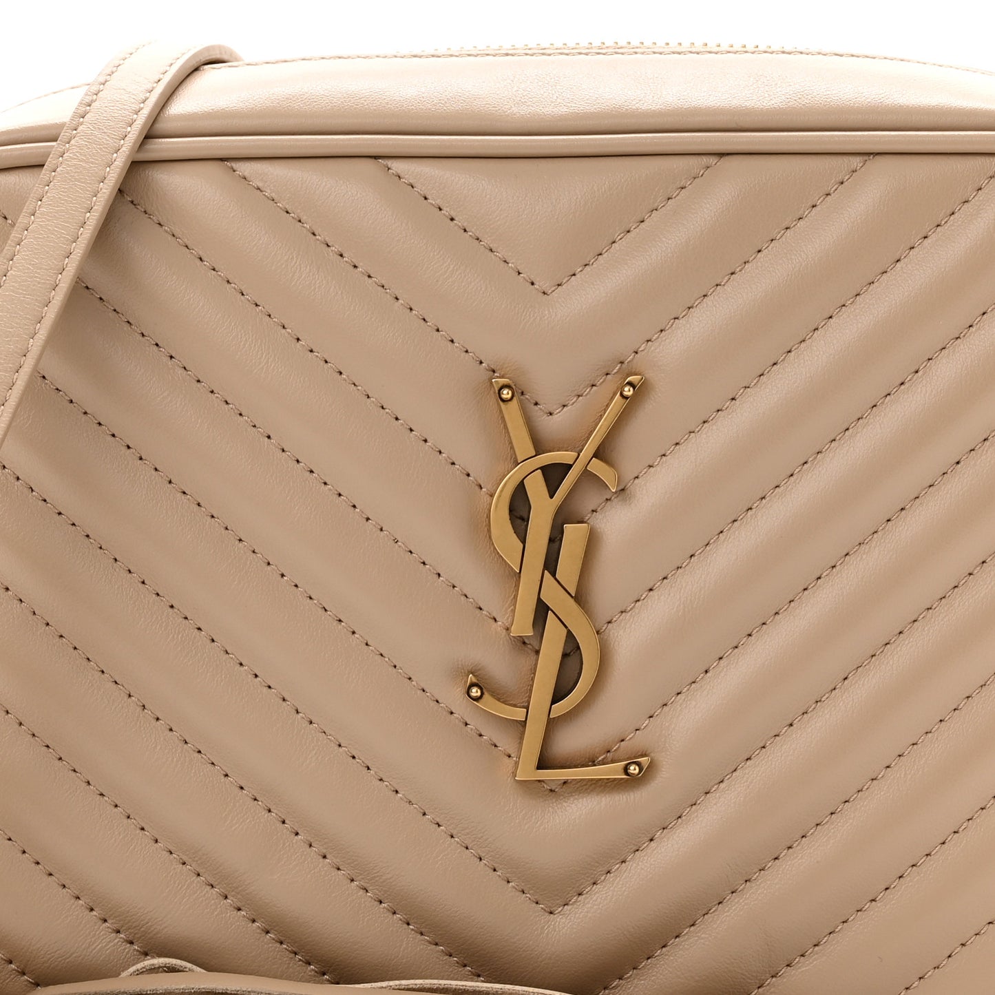 Calfskin Matelasse Monogram Lou Camera Bag Dark Beige