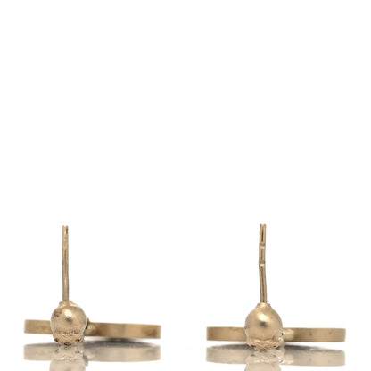 Chanel Enamel Coco Mademoiselle Heart Dangle Earrings Black Gold 3 of 4