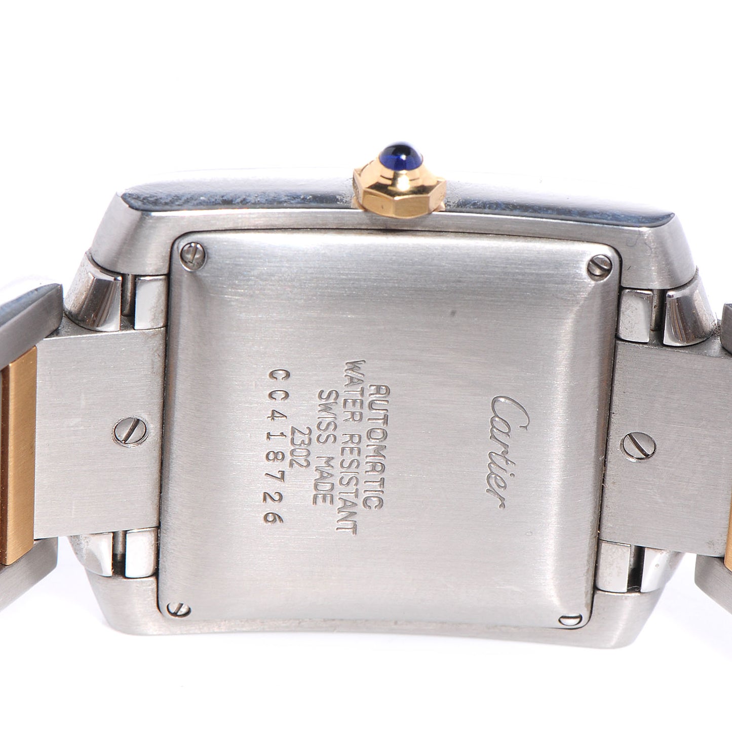 Stainless Steel 18K Yellow Gold 28mm Tank Francaise Automatic Watch