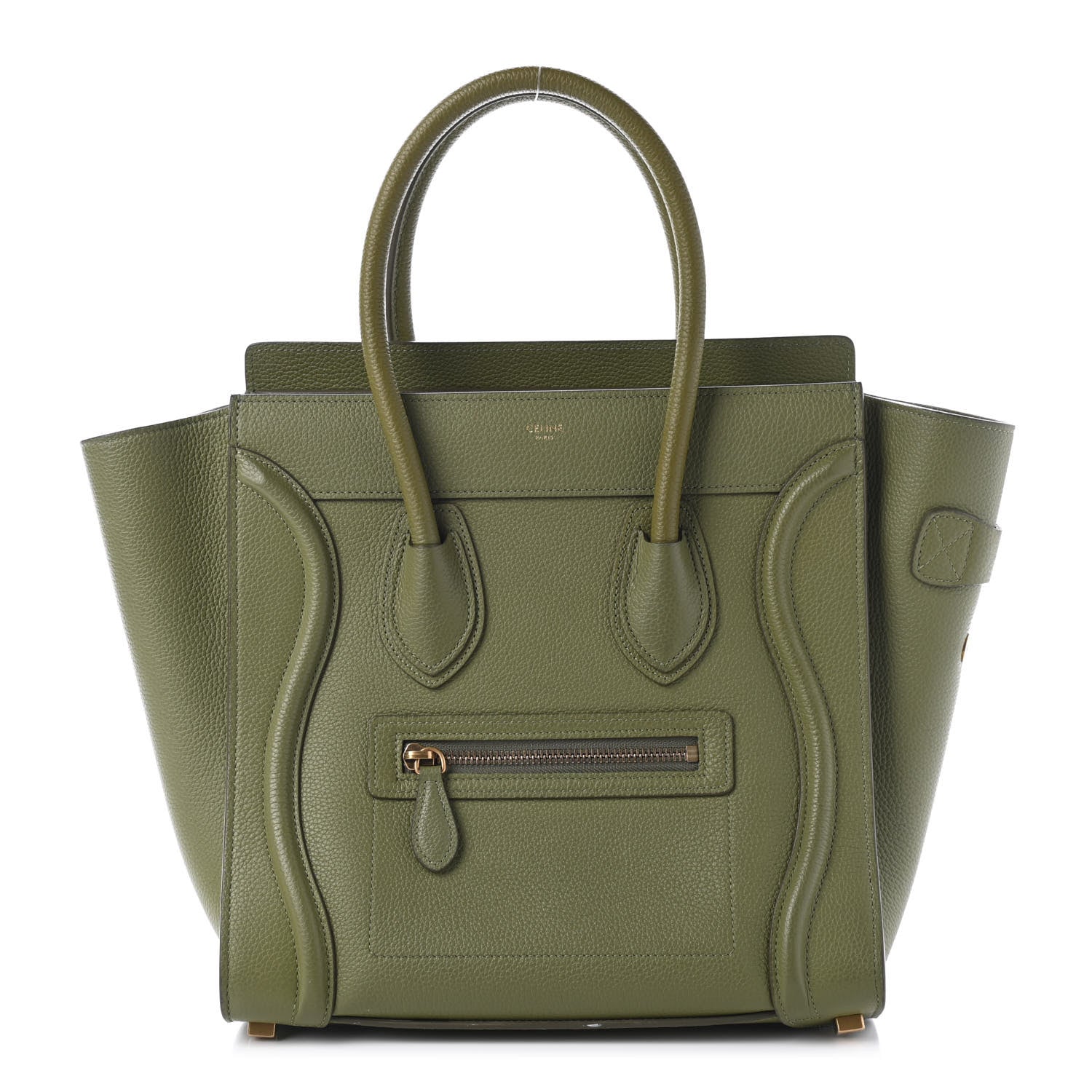 Celine Drummed Calfskin Micro Luggage Light Khaki 1 of 11