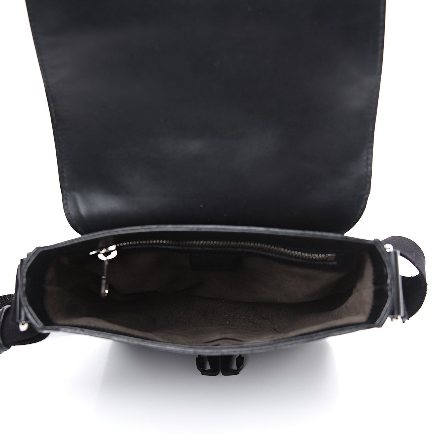 Guccissima Signature Single Buckle Flap Messenger Bag Black
