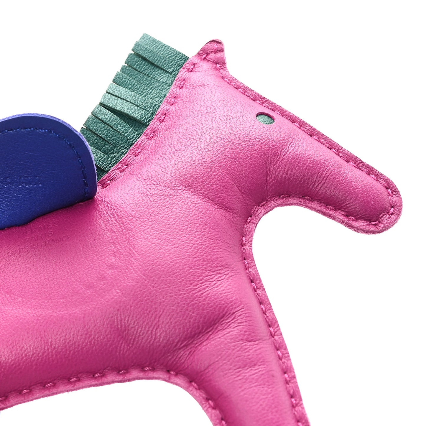 Milo Lambskin Grigri Rodeo Horse Bag Charm MM Rose Pourpre Malachite Bleu Electrique