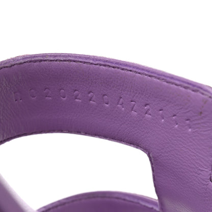Hermes Ostrich Oran Sandals 38.5 Violet 6 of 9
