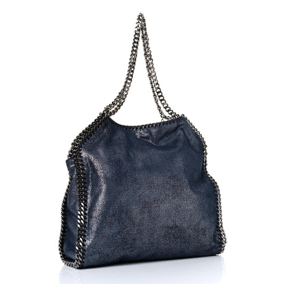 Stella McCartney Metallic Shaggy Deer Small Falabella Tote Navy 3 of 9