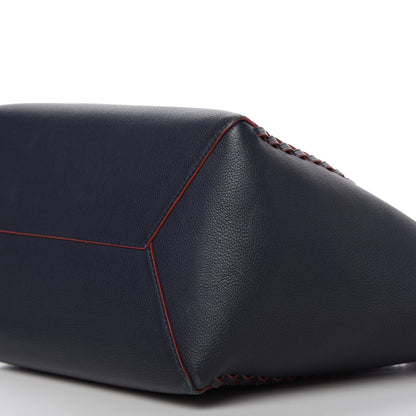 Louis Vuitton Calfskin Braided Lockme Cabas Marine Rouge 11 of 13