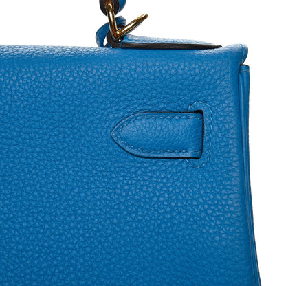 Hermes Togo Kelly Retourne 28 Bleu Zanzibar 30 of 36