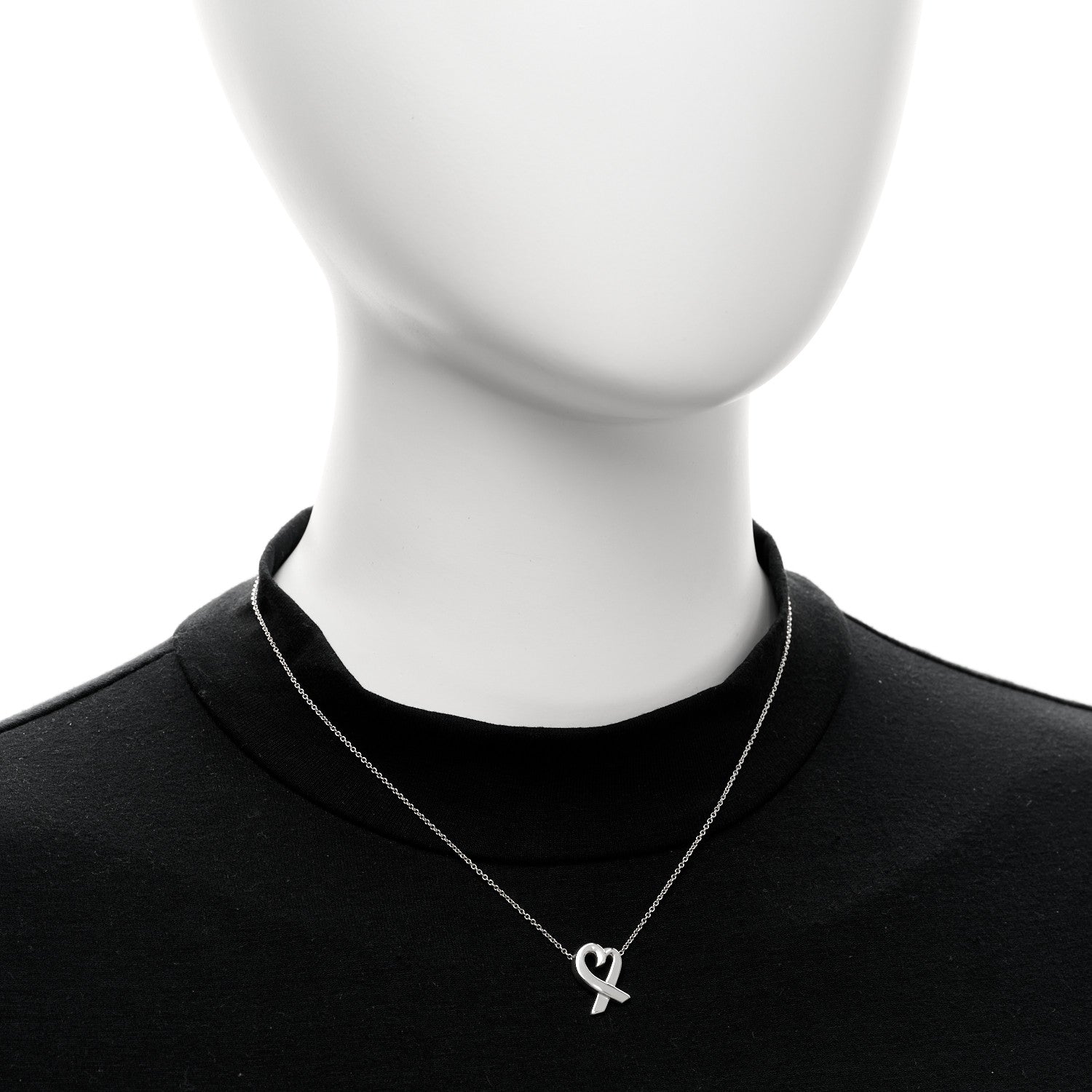 Tiffany Sterling Silver Paloma Picasso Loving Heart Pendant Necklace 2 of 5