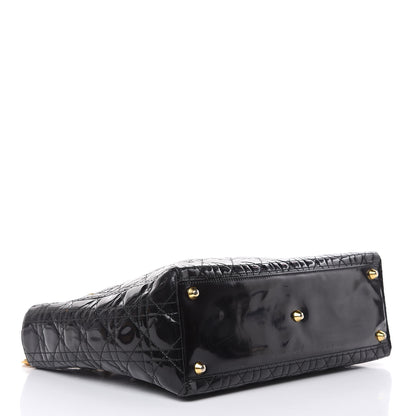 Christian Dior Patent Cannage Large Lady Dior Black 4 of 16