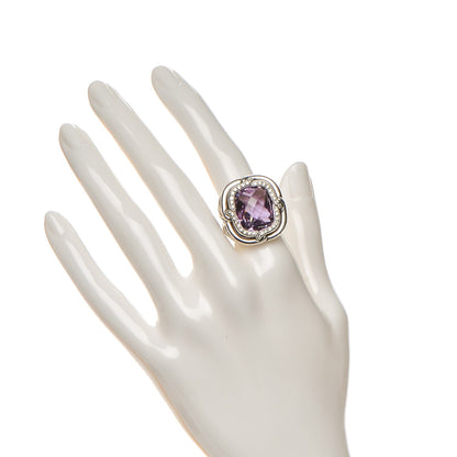 David Yurman Sterling Silver Amethyst 14mm Labyrinth Ring 53 6.5 2 of 5