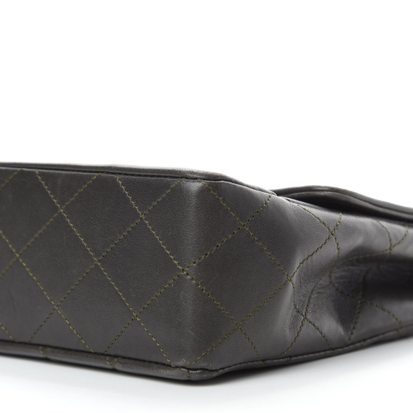 Lambskin Quilted Small Single Flap Green
