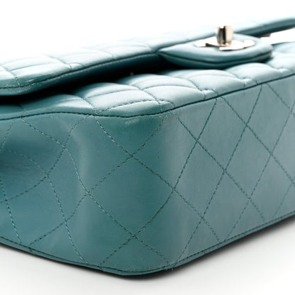 Chanel Lambskin Quilted Medium Double Flap Light Blue 9 of 10