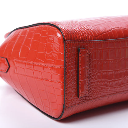 Givenchy Calfskin Crocodile Embossed Mini Antigona Red 6 of 11