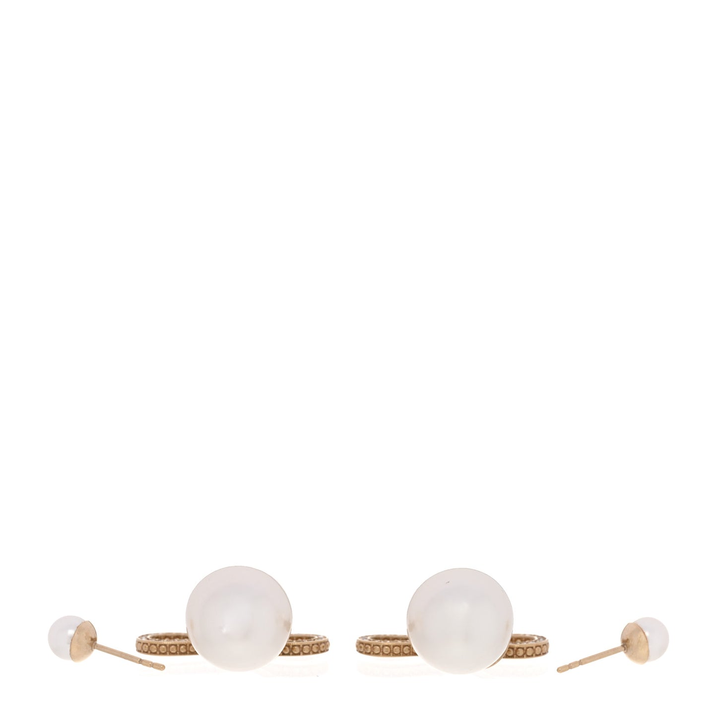 Pearl Crystal Bow Tribales Earrings Gold