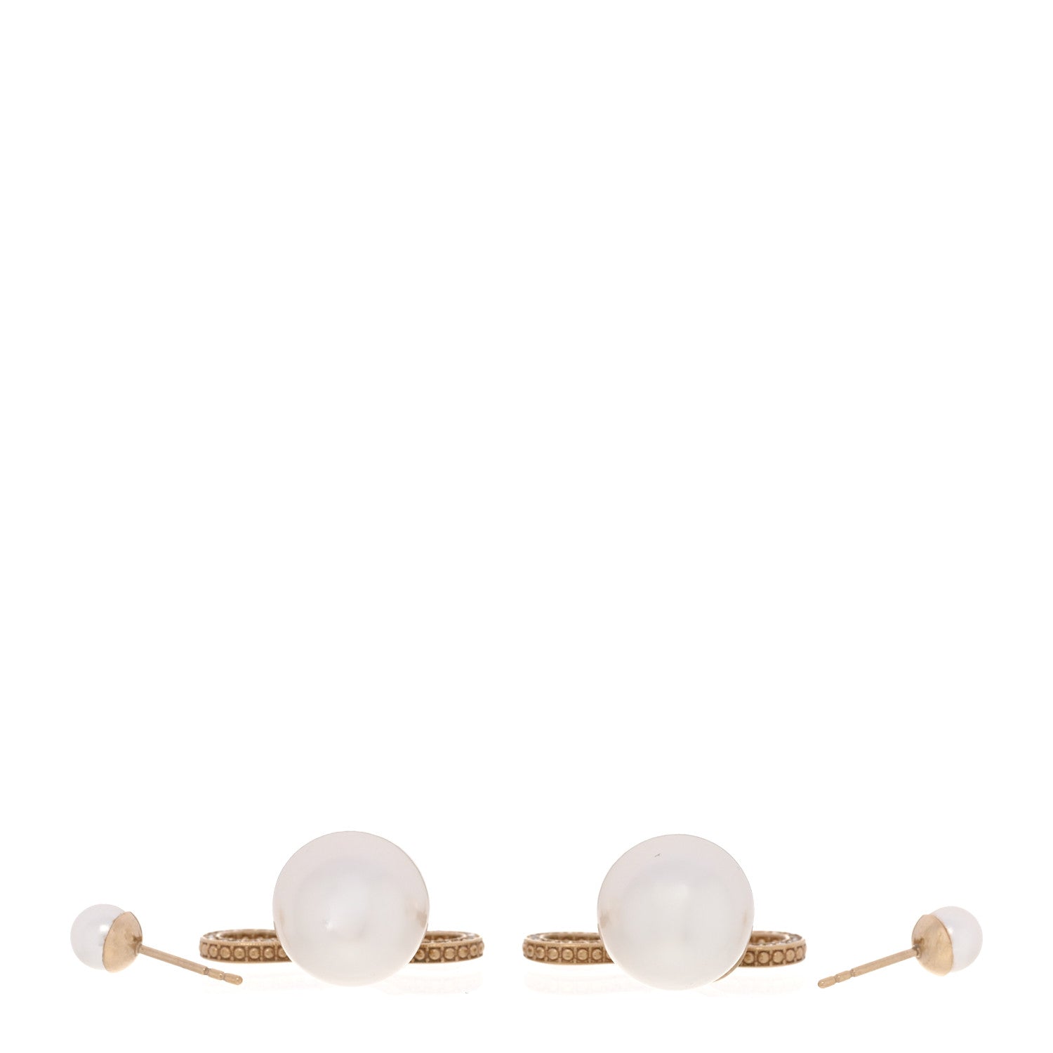 Christian Dior Pearl Crystal Bow Tribales Earrings Gold 3 of 4