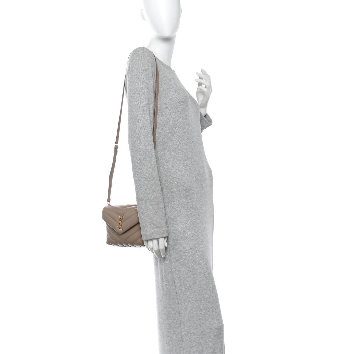 Calfskin Y Quilted Monogram Toy Loulou Crossbody Bag Dark Beige