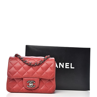 Chanel Lambskin Quilted Mini Square Flap Red 21 of 21