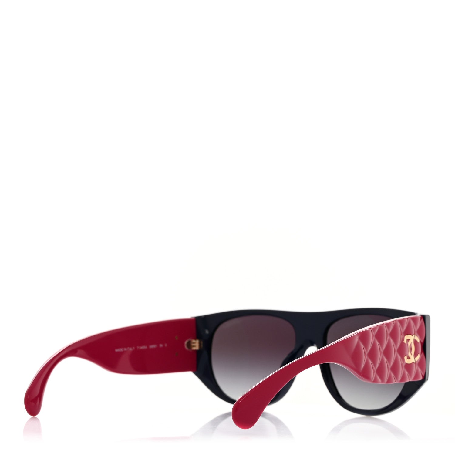Chanel Acetate Quilted CC Pilot Sunglasses 71465 Blue Red 4 of 8