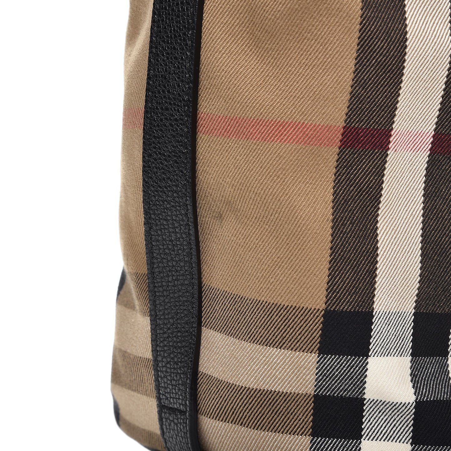 Grainy Calfskin House Check Medium Sycamore Hobo Black