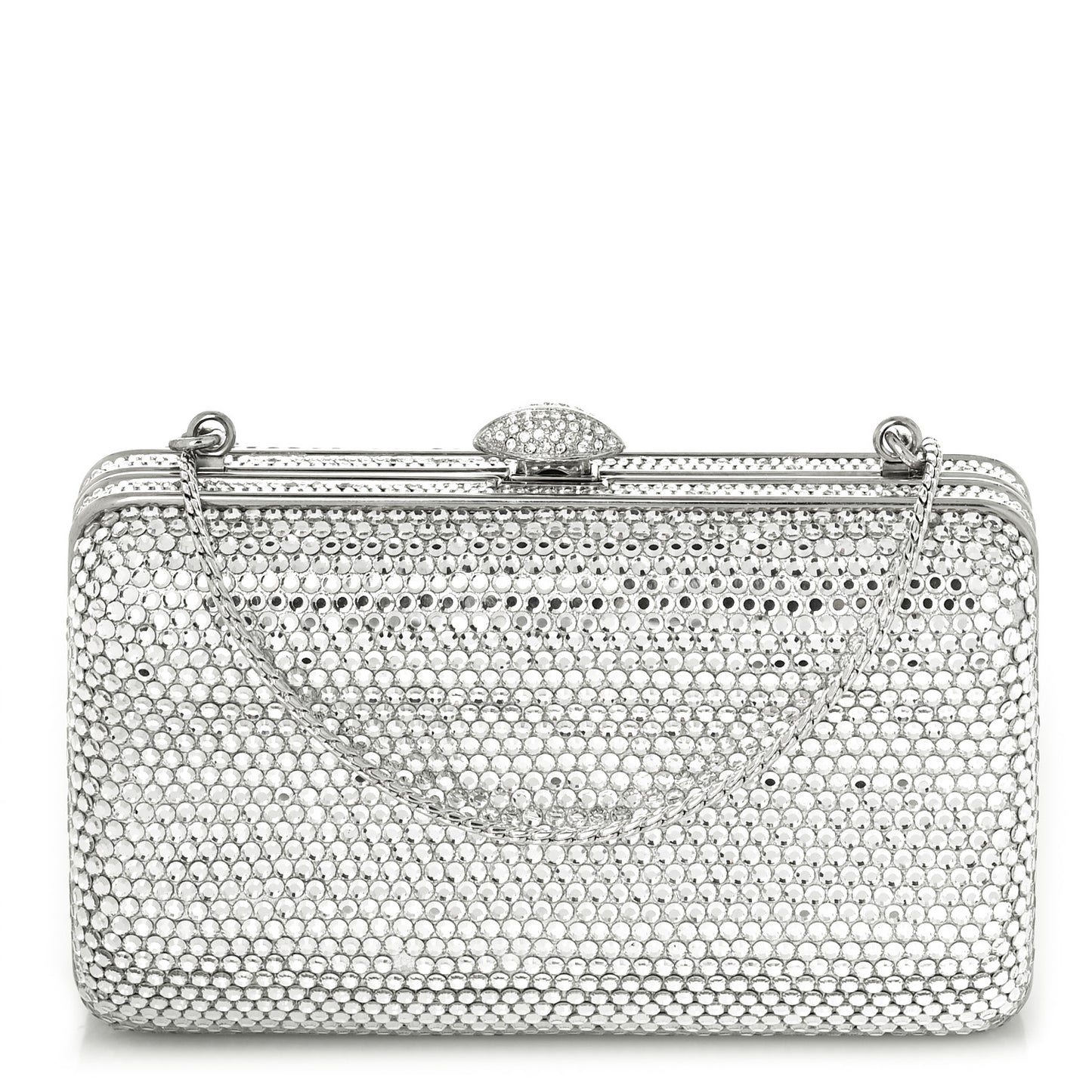 Swarovski Crystal Minaudiere Clutch Silver