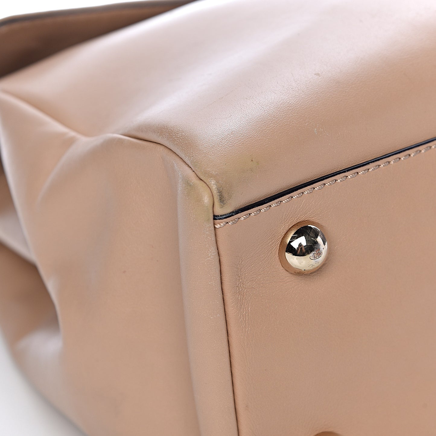 Vitello Large Rockstud Flap Satchel Poudre