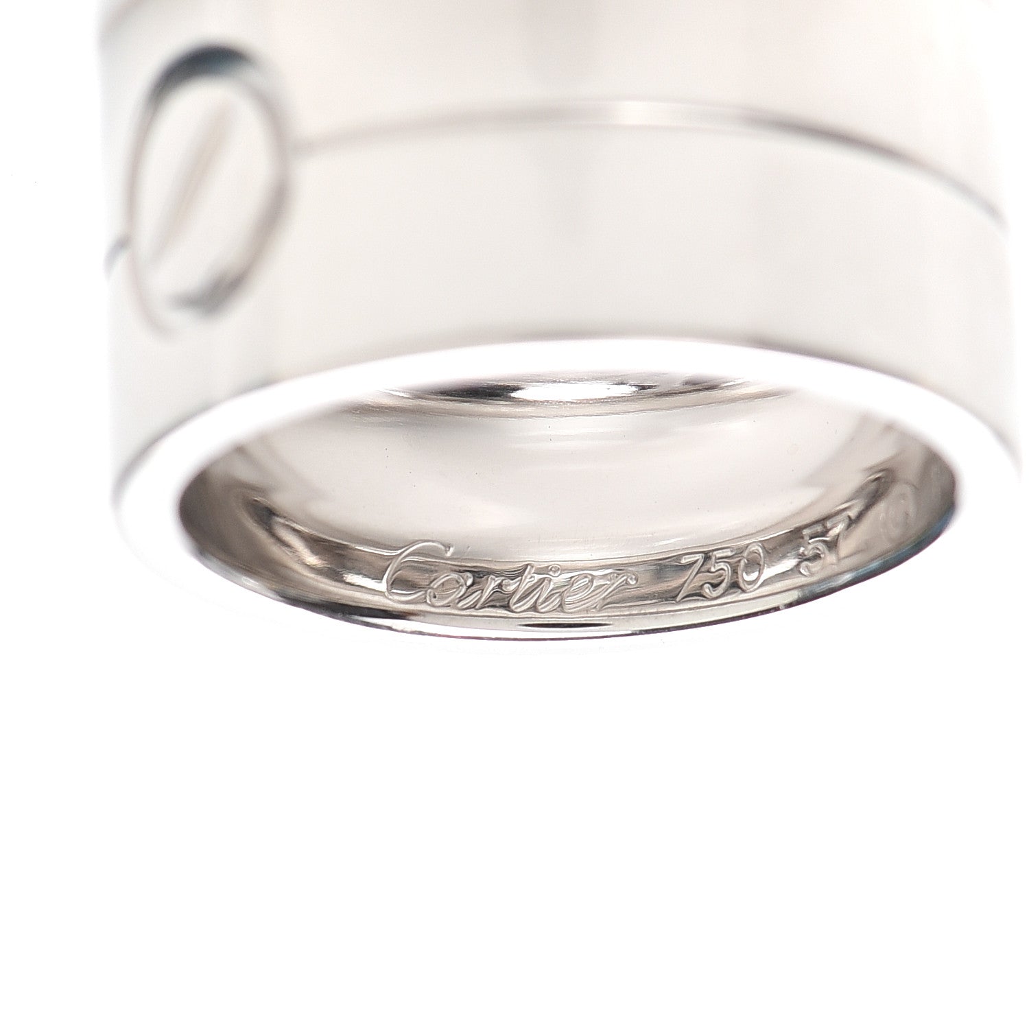 Cartier 18K White Gold 12mm Wide LOVE Ring 57 8 4 of 5