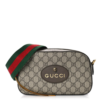 Gucci GG Supreme Monogram Web Neo Vintage Shoulder Bag Beige New Acero Crop 1 of 9