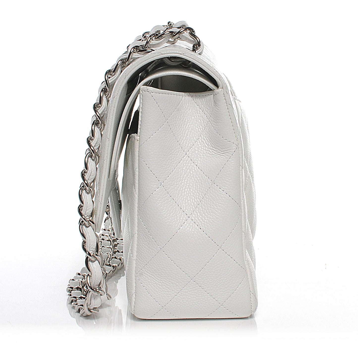 Caviar Jumbo Double Flap White