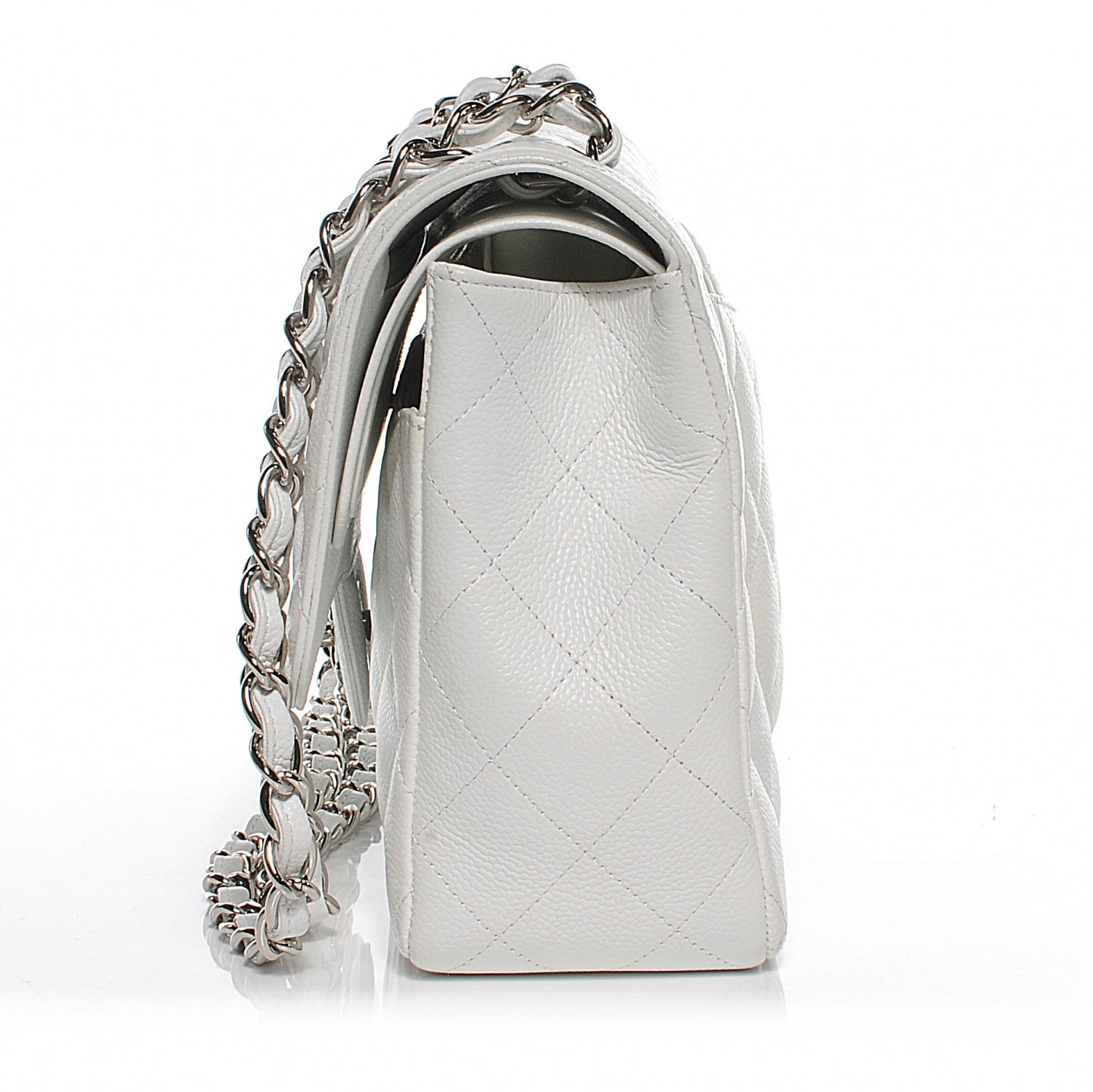 Chanel Caviar Jumbo Double Flap White 6 of 12