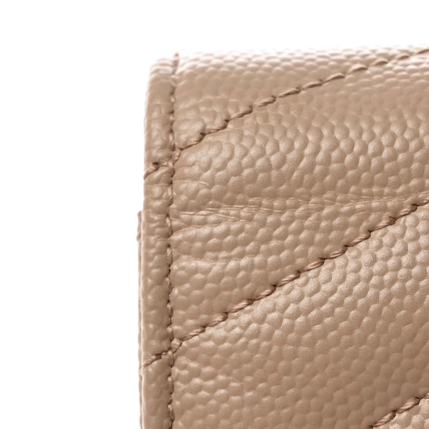 Grain De Poudre Matelasse Chevron Monogram Envelope Clutch Dark Beige