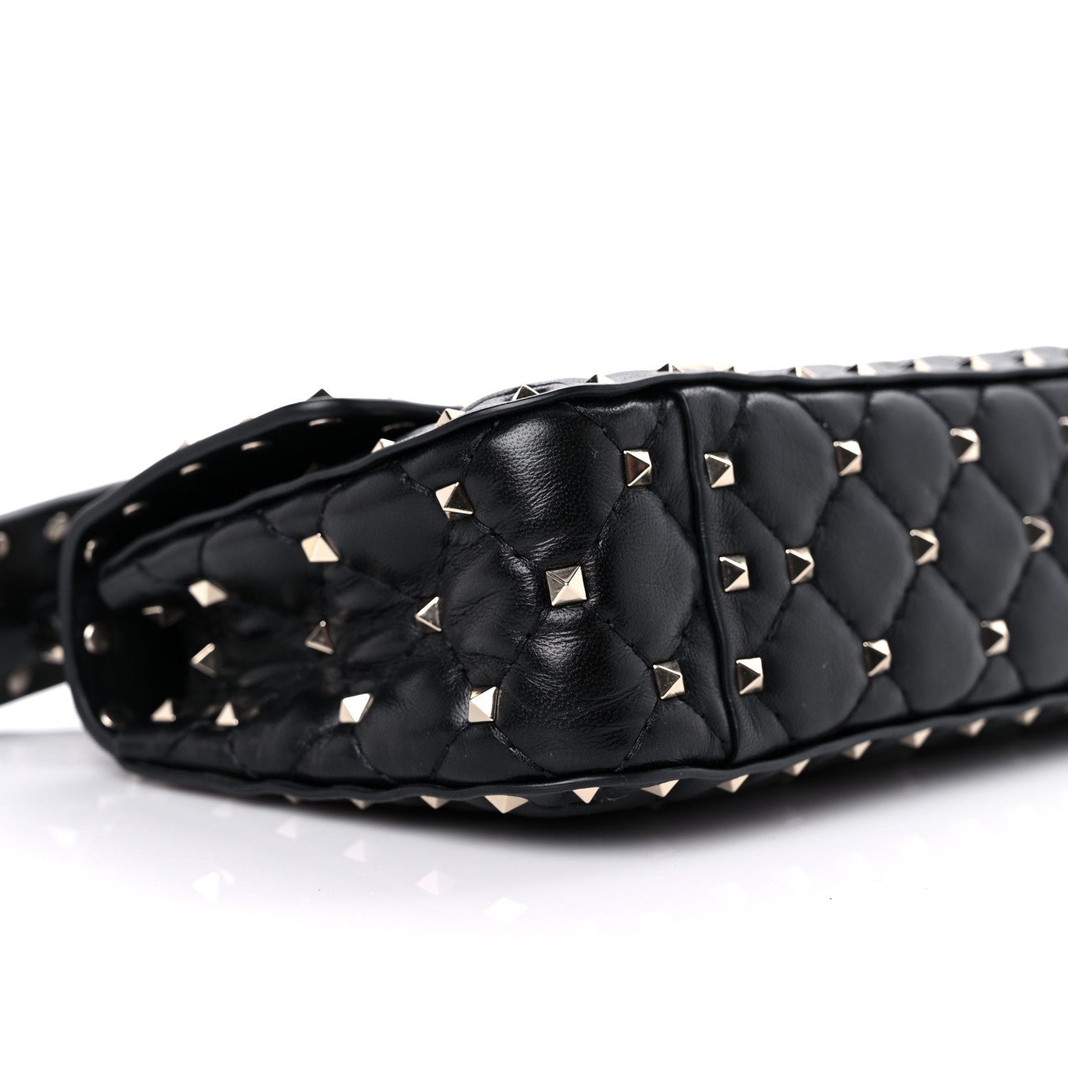 Valentino Garavani Lambskin Small Rockstud Spike Shoulder Bag Black 7 of 8