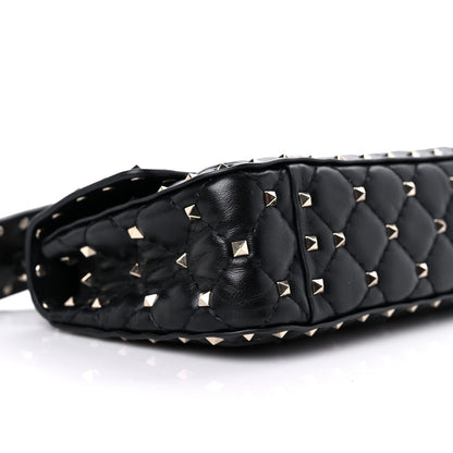 Valentino Garavani Lambskin Small Rockstud Spike Shoulder Bag Black 7 of 8