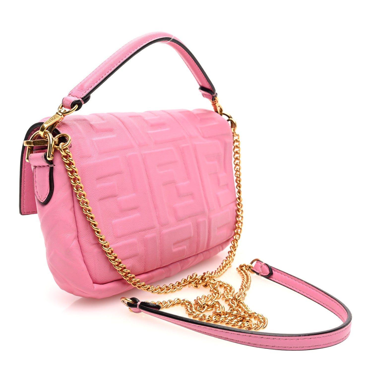 Fendi Nappa FF 1974 Embossed Mini Baguette Lollypop 3 of 10