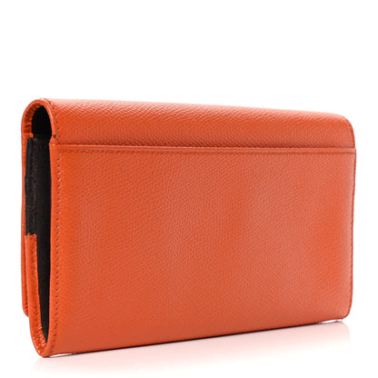 Loewe Grained Calfskin Continental Wallet Orange 2 of 4