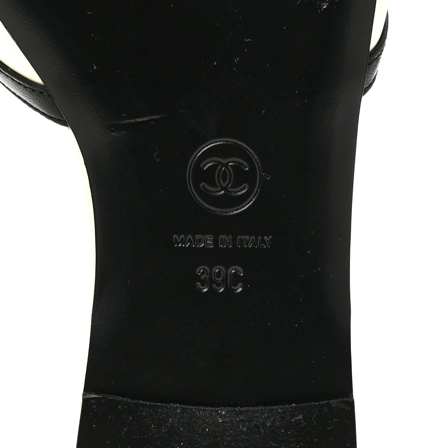 Lambskin CC Logo Slides 39 White Black